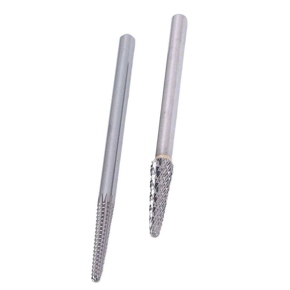 2PCS Needle Nail Drill Bits Multi-Function Cuticle Cleaner Bits Manicure Drill Head  Home Manicure