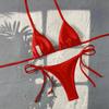 Women's Two Piece Bikini Set with Adjustable Top and Tie Side Bottoms for Beach and Pool Swimwear
