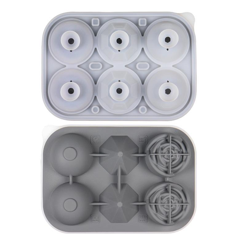 Silicone Square and Round Ice Cube Trays for Freezer Sphere Rose Diamond Ice Molds for Whiskey Cocktails & DIY