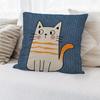Charming Cartoon Kitten Print Double Sided Pillowcase Cute Cat Animal Decorative Cushion Cover for Sofa Insert Not Included