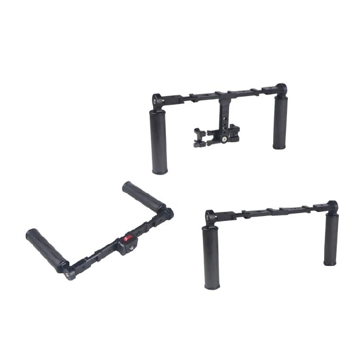Video Cage Rig Case Carbon Fiber Hand Grip with 1/4 3/8 Thread Cold Shoe Mount