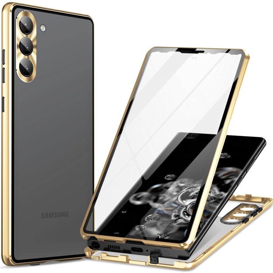 Samsung Galaxy S23 Case, Magnetic Dual Glass, Gold