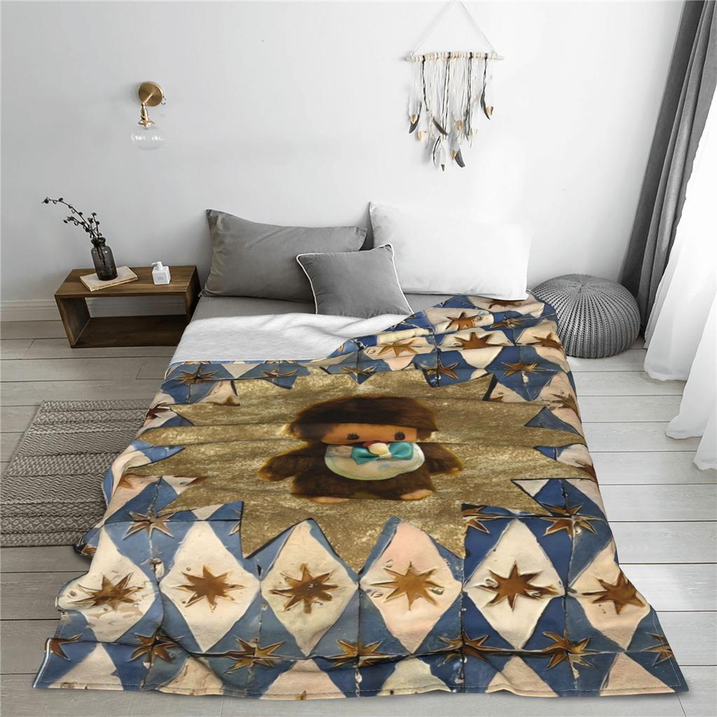 Monchhichis Plüschdecken Mädchen Jungen Flanell Überwurfdecke Für Schlafzimmer Weich Benutzerdefinierte DIY Qualität Tagesdecke Geschenkidee