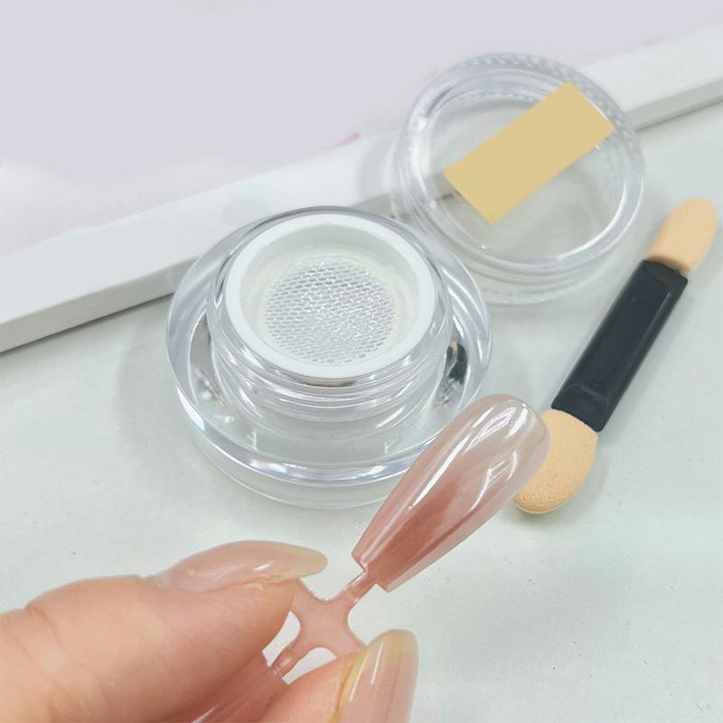 Mondlicht Perlmutt Weiß Nägel Glitzerstaub Chrom Aurora Weiß Einreibpulver Spiegelpigment Nail Art Zubehör Dekoration