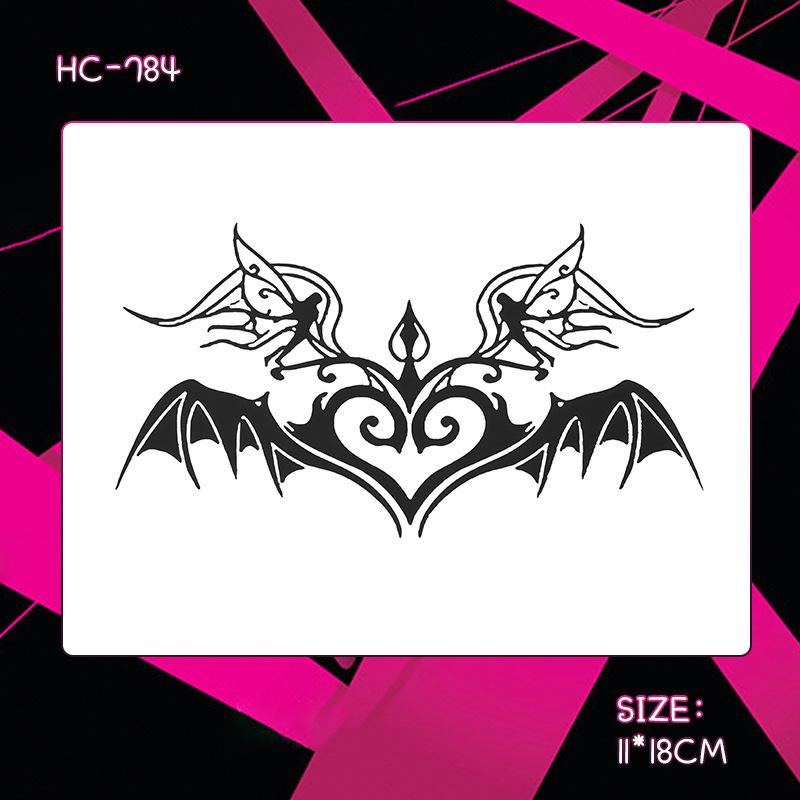 Herbal Semi-Permanent Waterproof Succubus Tattoo Sticker for Women - Long-Lasting, Scar-Covering, High-End Design for Chest, Waist, and Abdomen
