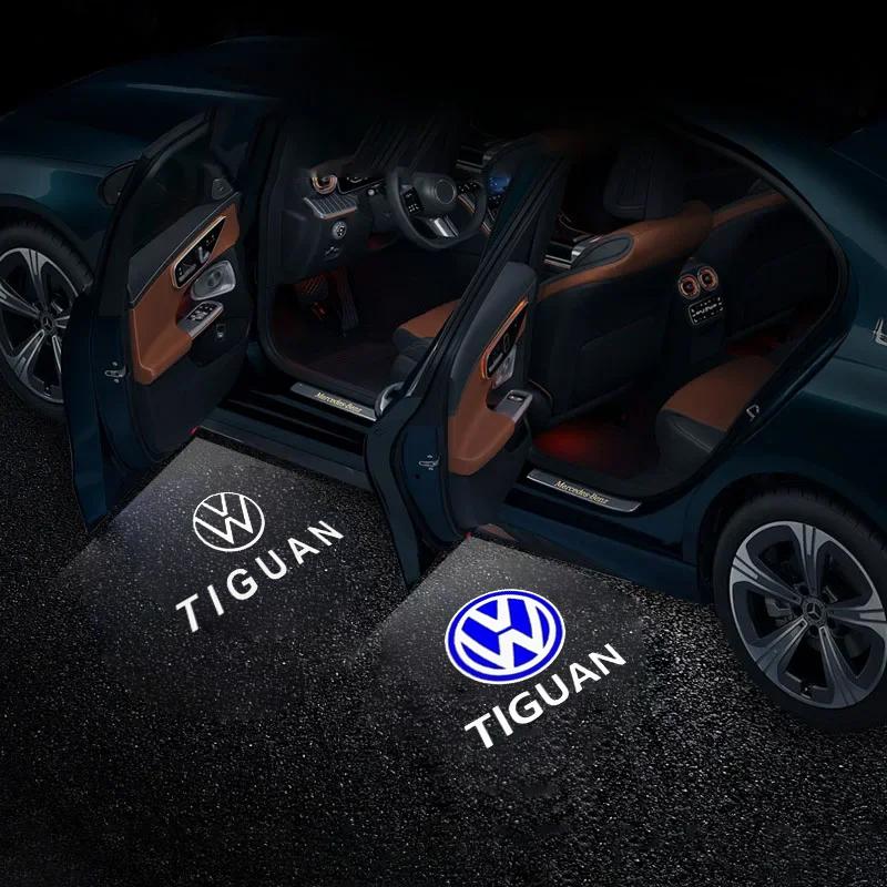 For VW 2Pcs Car Logo Door Logo Courtesy Lamp Laser Projector HD Welcome Light For VW Passat CC Lamando Touran Touareg Tiguan Eos Golf ER1