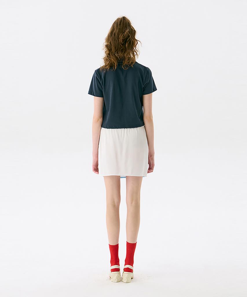 Jun Jun Space Cat Print Mini Skirt_Light Blue