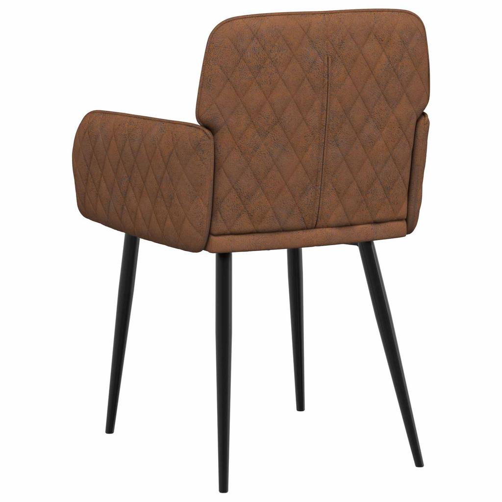 Dining Chairs 2 Pcs Faux Suede Brown 59 X 56.5 X 85 Cm