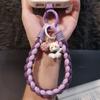 Women S Woven Phone Wrist Strap Cat Charm Anti Lost Lanyard