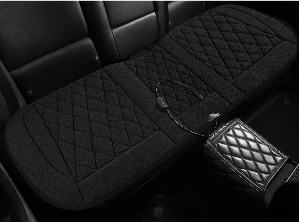 Artificial Wool Car Heating Seat Cushion 45°C-65°C Adjustable Temperature Universal Winter Car Seat Cushion 12V 24V Optional