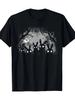 Summer Men's Scary and Cute Rabbit Gothic Dark Aesthetic T-shirt - Full Moon Bat Forest Print, Casual Street Style Shirt