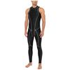 Combinaison de bain brillante pour homme Fermeture éclair avant Sans manches Body Leggings Coutures plates Combinaison
