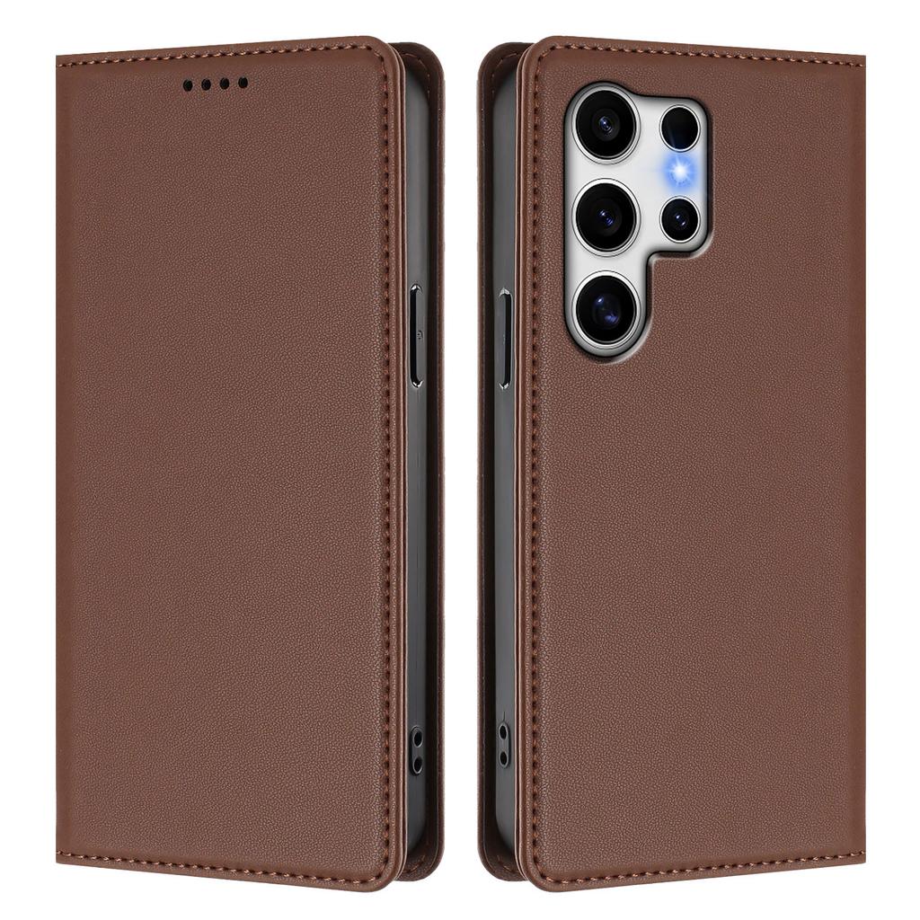 For Samsung Galaxy S25 Ultra Leather Wallet Case Magnetic Closure RFID Blocking Phone Cover