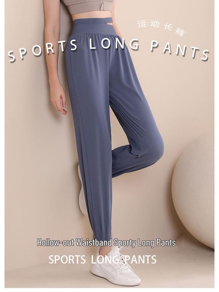 Pantalones de chándal holgados de cintura alta de secado rápido para mujer para Yoga y Fitness