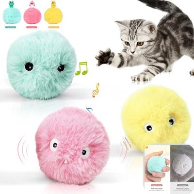 3 Pcs Plush  Funny  Sing  Ball  Cats  Toy Simulated Lifelike Animal Chirping Sounds Indoor