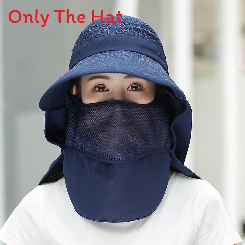Sun Protection Cap For Women With Large Brim And Detachable Top For Summer Outdoor Activities