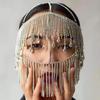 Versatile Rhinestone-Inlaid Tassel Mask: Stylish Full-Face Decoration for Women’s Independent Website Aesthetic