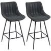Bar Stools Set of 2, 68 cm Swivel Counter Stools with Backrest for Kitchen Island, Dining Room, Black