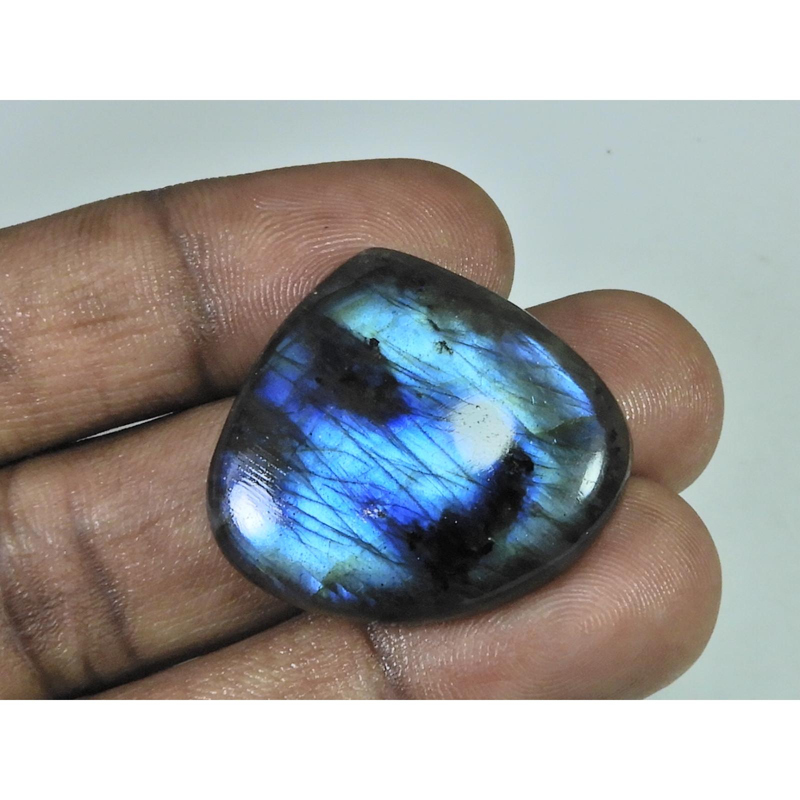 52Cts.Natural Labradorite Blue Flash Pear Cabochon Loose Gemstone 28X31X07MM B-308