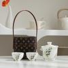 Shangqi Panda Bamboo White Porcelain Travel Tea Set
