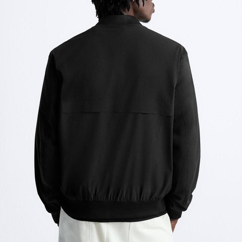 Zara Solid Color Casual Comfortable Long Sleeve Jacket Men jackets Black 3918400-800