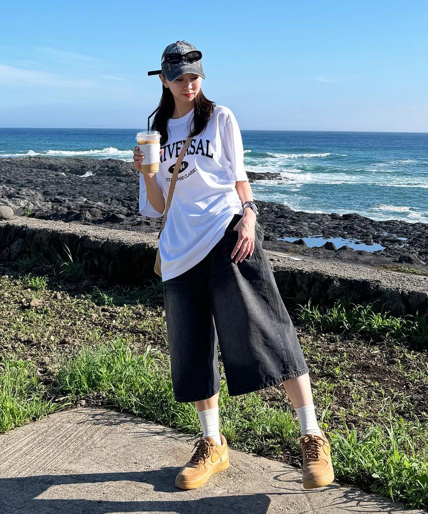 BLOND9 Crew Neck Oversized Universal Short Sleeve T-Shirt_White Black
