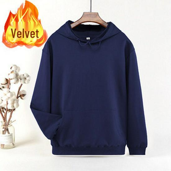 Unisex Winter Fleece-Lined Hooded Sweatshirt - 360g Thick, Loose Fit for Couples XL