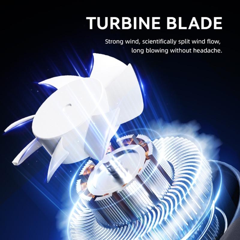 Handheld Pocket Fan USB Rechargeable LED Digtal Display Fan with Strong Airflows Cooling Device for Hot Weather