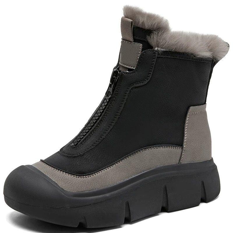 Nuovo Stile di Stivali da Neve da Donna con Pile e Versatili Scarpe di Cotone Antiscivolo con Suola Spessa