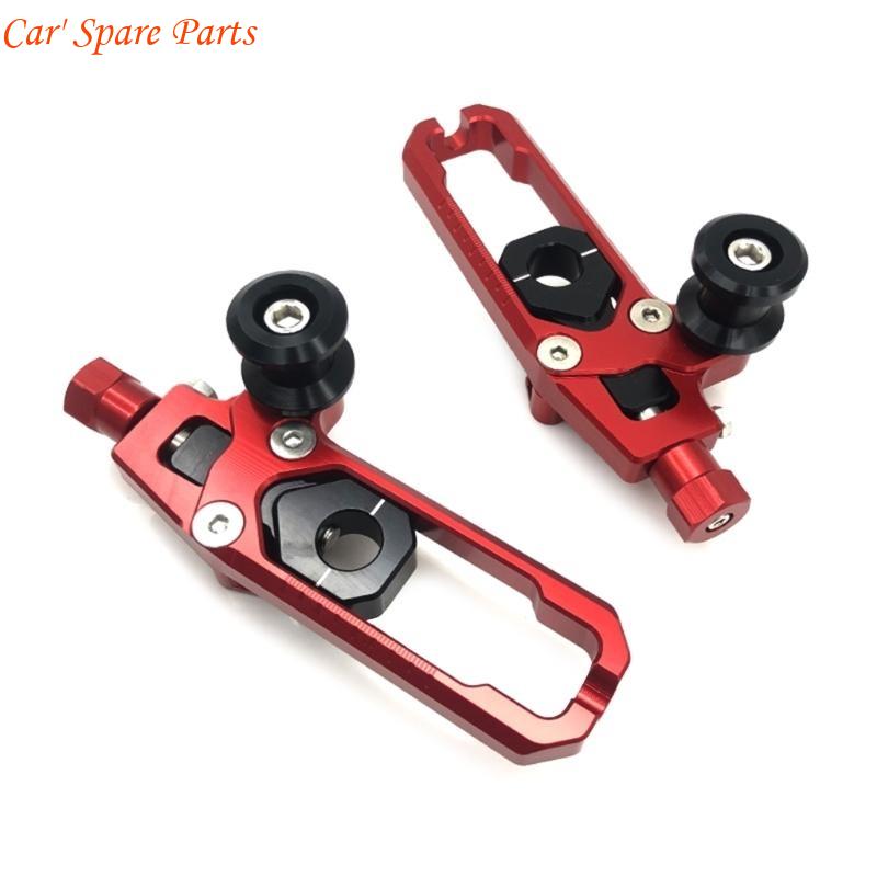 Y4UA Upgraded Motorbike Chain Adjusters Aluminum Alloy Chain Tensioners for XSR155 красный
