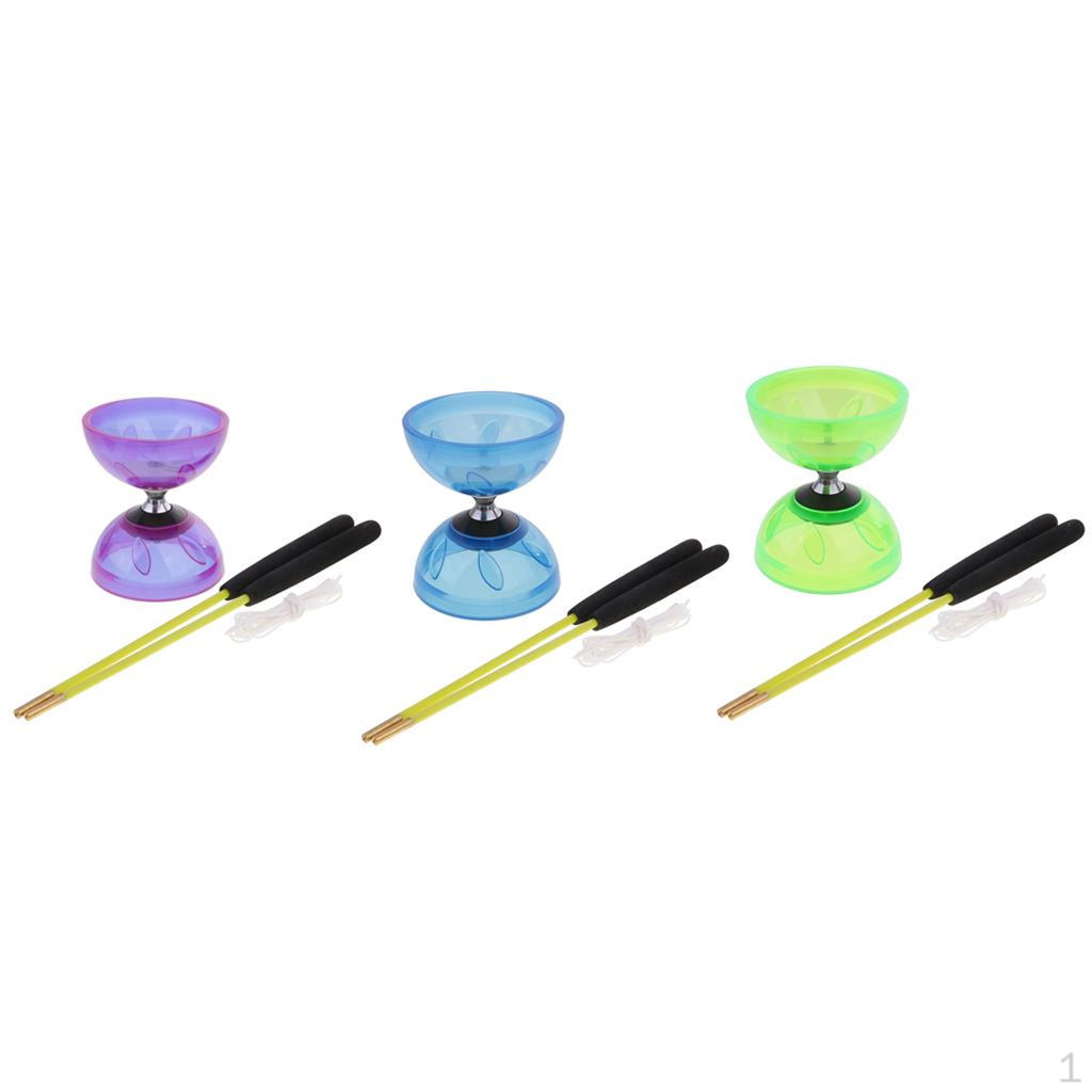 

3Sets 10.5cm Chinese Diabolo Juggling ning for Kids Adults Men Women with Hand Sticks String Rubber