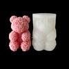 Rose Series Animal Aromatherapy Candle Silicone Mold Diy Rabbit Bear Handmade Soap Dripping Plaster Decoration Mold