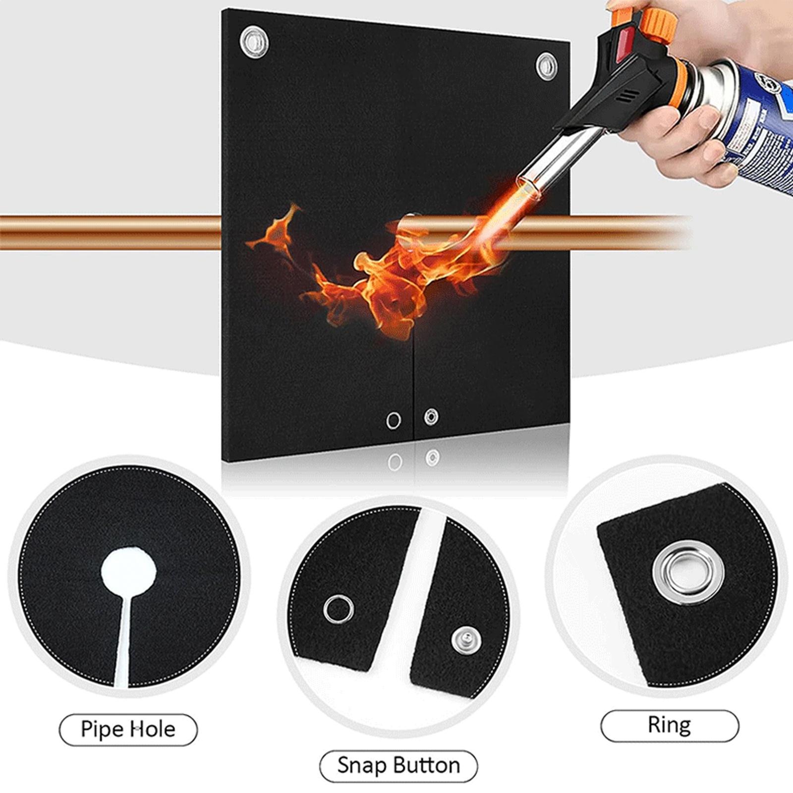 

Вуглецева зварювальна ковдра Вогнестійка-1800°F Високотемпературна ізоляційна подушка 12*12 дюймів Вогнестійка зварювальна ковдра Зварювальний захисний аксесуар one size чорний