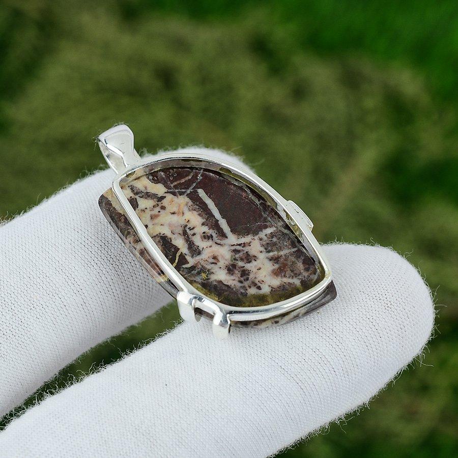 Friendship Day Deal Natural Coconut Jasper Wife Bezel Pendant Jewelry 925 Silver