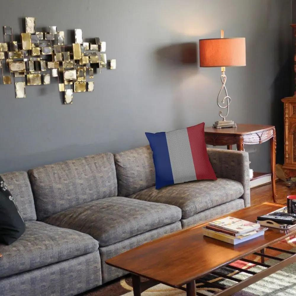 Flag Of France Square Pillow Case Polyester Cushions for Sofa French Flag  Cushion Covers