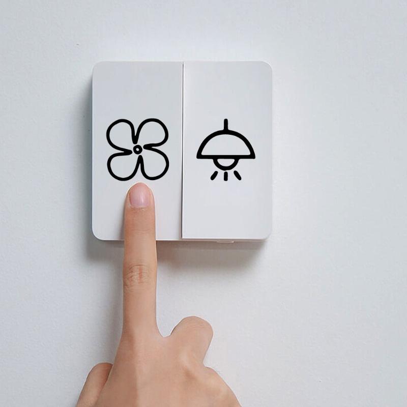 Waterproof Switch Label Sticker Clear Transparent Self-Adhesive Light Switch Panel Decals for Holiday House Rental Decor
