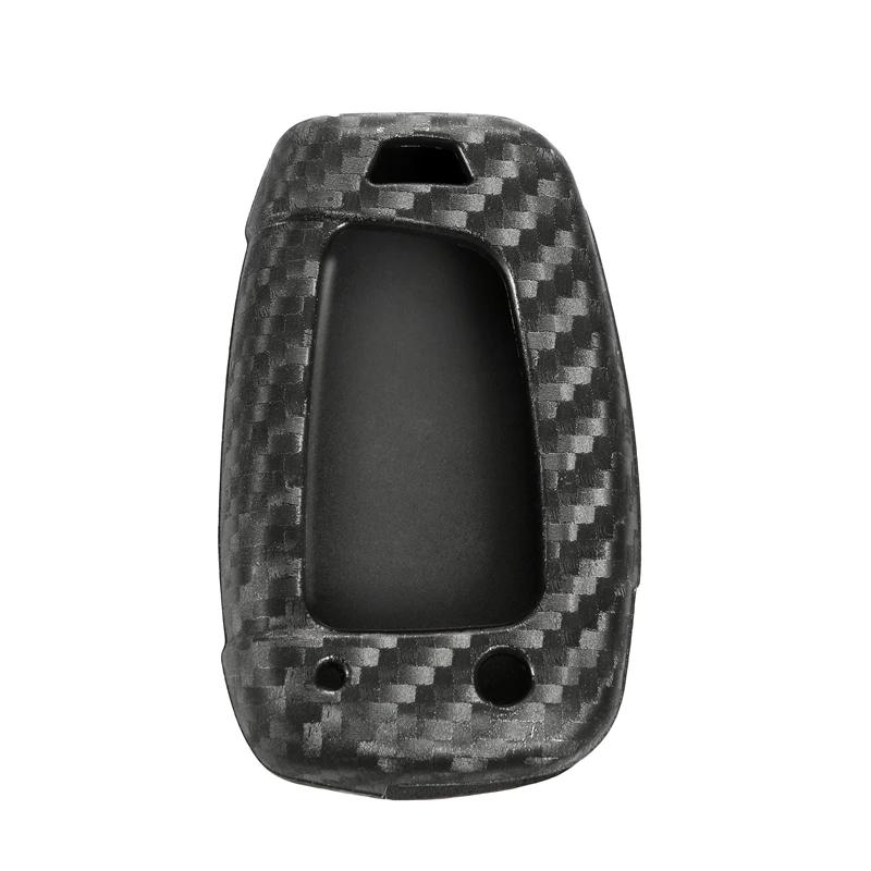 Car Key Case Cover For Hyundai Accent Kona Santa Fe I30 Ix35 3 Buttons Folding Remote Carbon Silicone