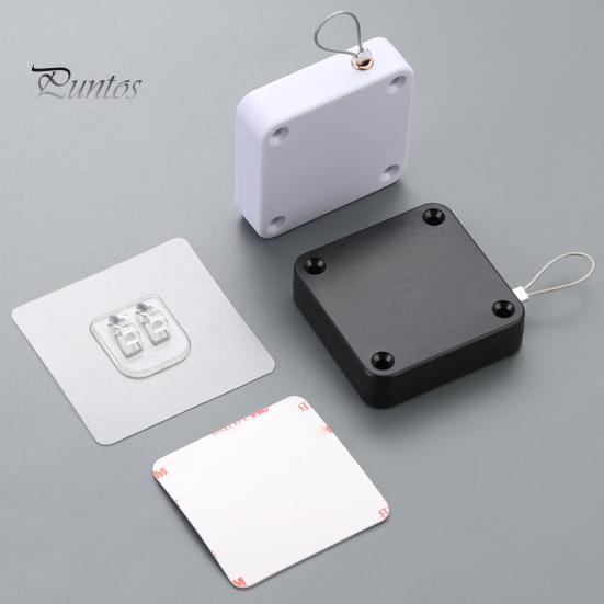 Automatic Door Closer with Steel Wire Adjustable Punch Free Self-Adhesive Wall Mount Bathroom Bedroom Sliding Screen Door Closing Device