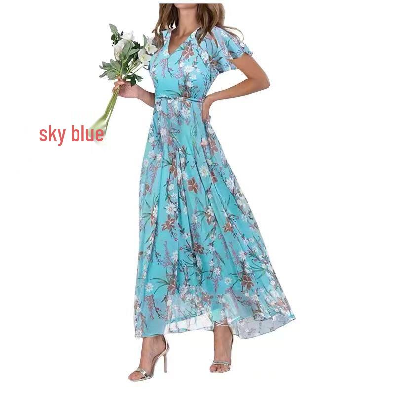 2024 Trendiges Übergrößen-Damen-Sexy-Kleid - Blumendruck, Auf Lager