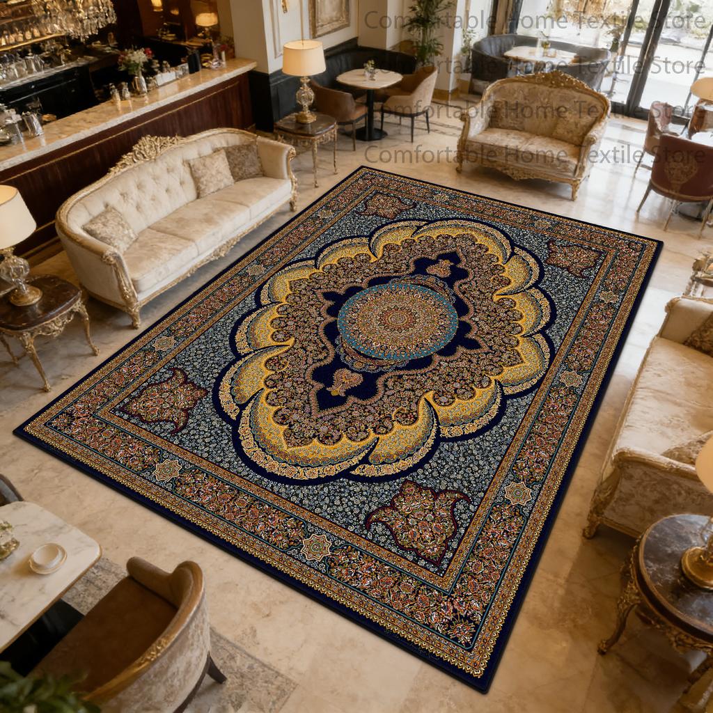 Classic Persian Luxury Style Living Room Carpet Washable Short Velvet Large Floor Mats Decoration Bedroom Antiskid Fluffy Rug