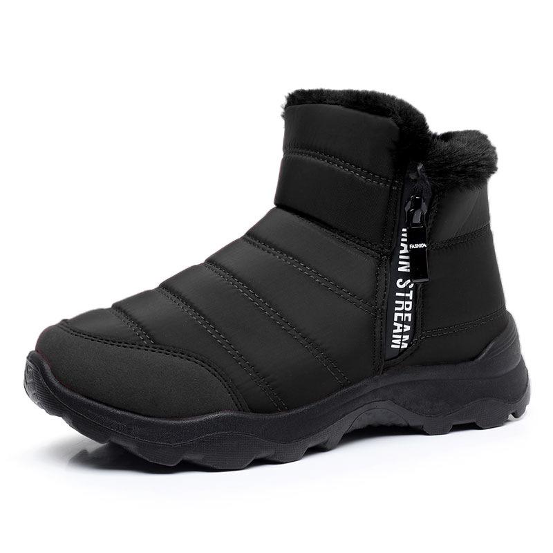 

Зимние бархатные теплые хлопковые высокие ботинки на молнии с защитой от брызг, утолщенные ботинки для мам 36 чёрный