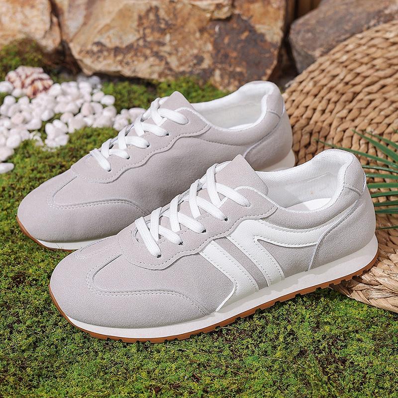 Fashion Women's Lightweight Casual Sneakers Fashion Non Slip Lace Up Sports Shoes for Women Striped Pattern Comfortable Walking Shoes