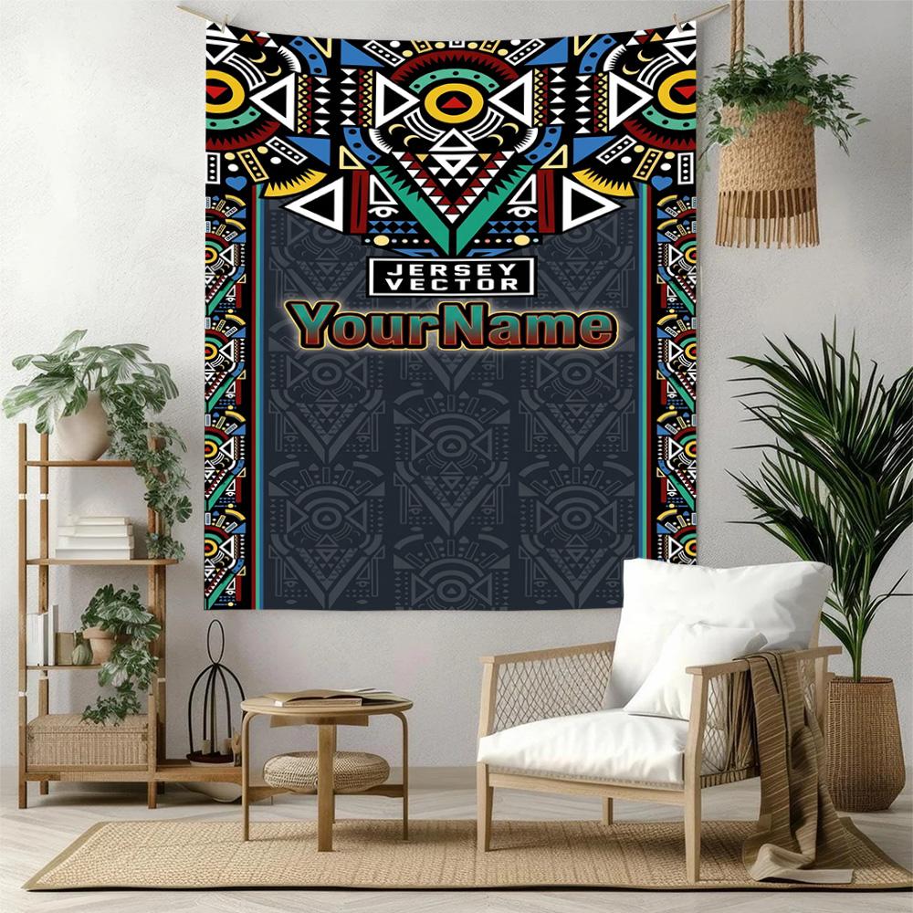 Ethnic Tribal Patterns Custom Your Name Wall Decor Tapestry Art For Pet Memorial Birthdaywedding Party Backdrop Family Gift