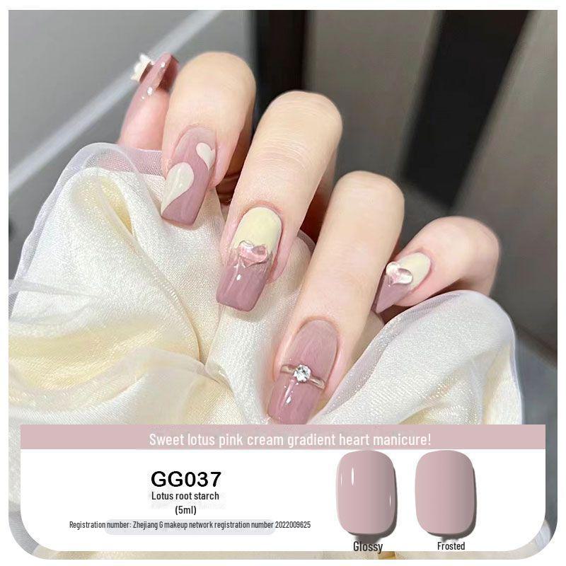 Platinum Haifei Nude Ice Gel Nail Polish - Trendy Transparent Nude from Xiaohongshu