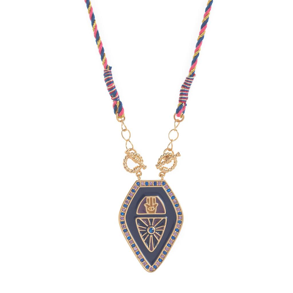Tarot Card Necklace, Retro Artistic Color Pendant Necklace, Women's Fashion Gold-plated Color Preservation