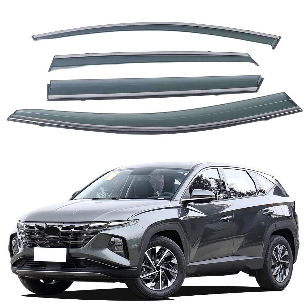 Window Visors & Rain Guards with Bright Strips for 21st Model Tucson L