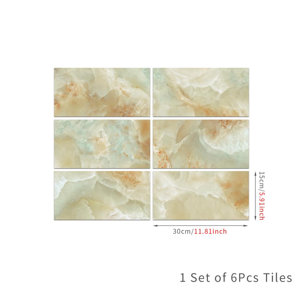 Marble Pattern Glossy Tile Wall Sticker Self-Adhesive Living Room Bathroom Renovation Wall Decoration Waterproof And Moisture-Proof Wallpaper