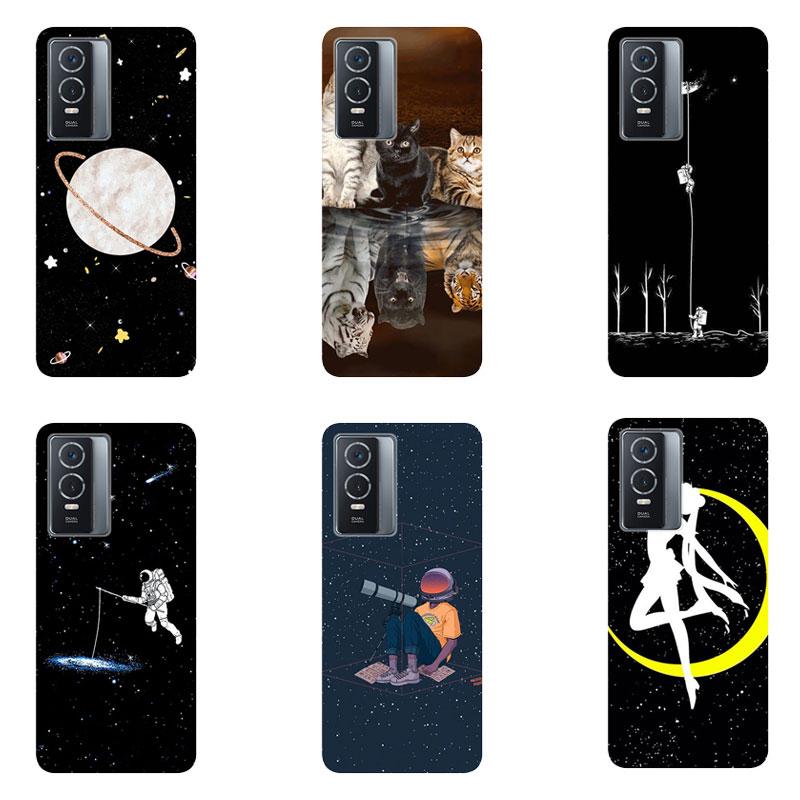 EASSGU Coque pour Vivo Y76 5G (6.58 inches), Étui en Silicone TPU