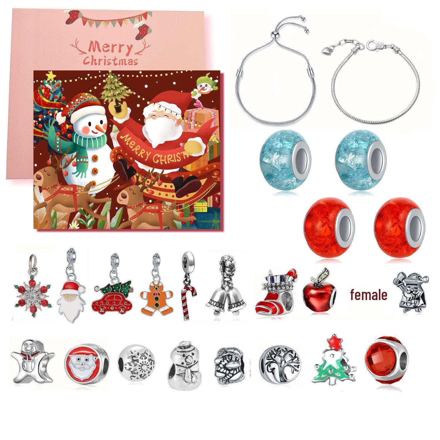 

Hot-Selling Christmas Ornament Advent DIY Bracelet Blind Box червоний