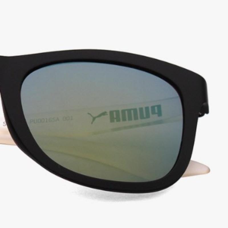 Puma Pu0016sa 001 Square Horn Rimmed Mirror Asian Fit Lightweight Sunglasses